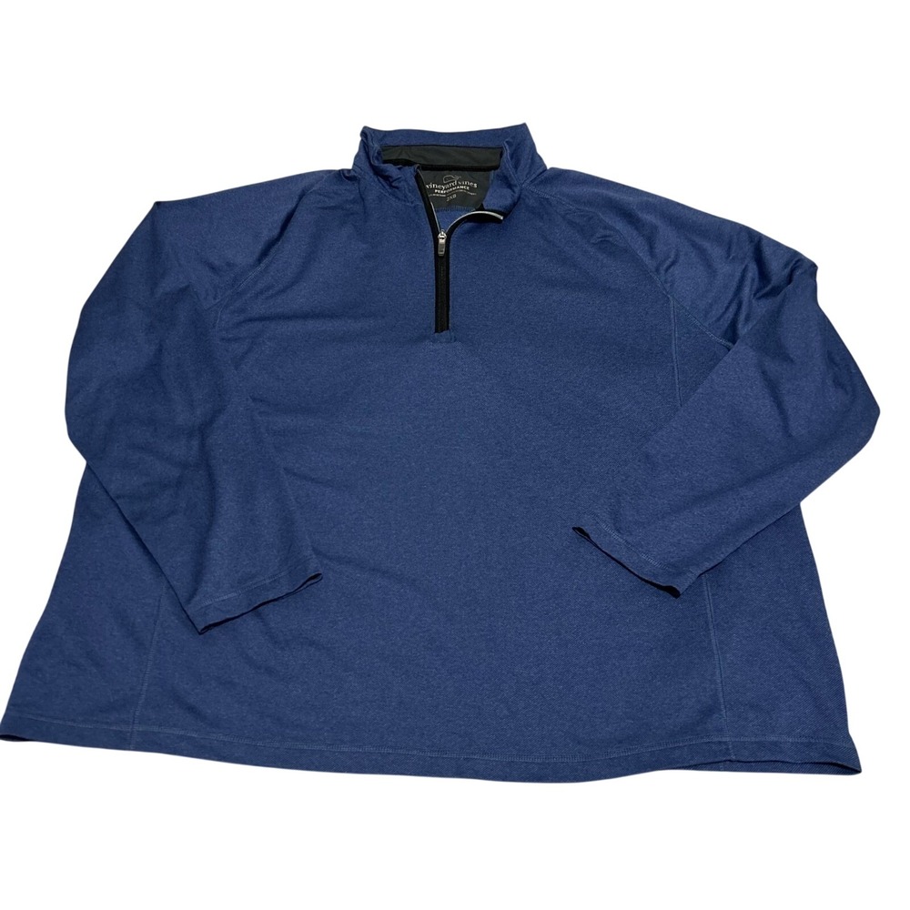 Vineyard Vines 1/4 Zip Pullover Women's 2XB‎ Blue Performance Stretch Mock Neck